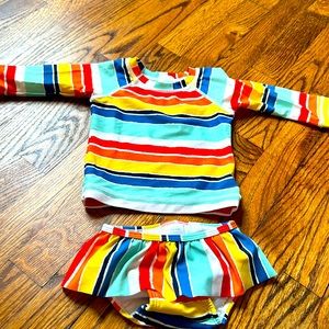 Super fun and bright colorful bright swim set Hanna Andersson 3-6m